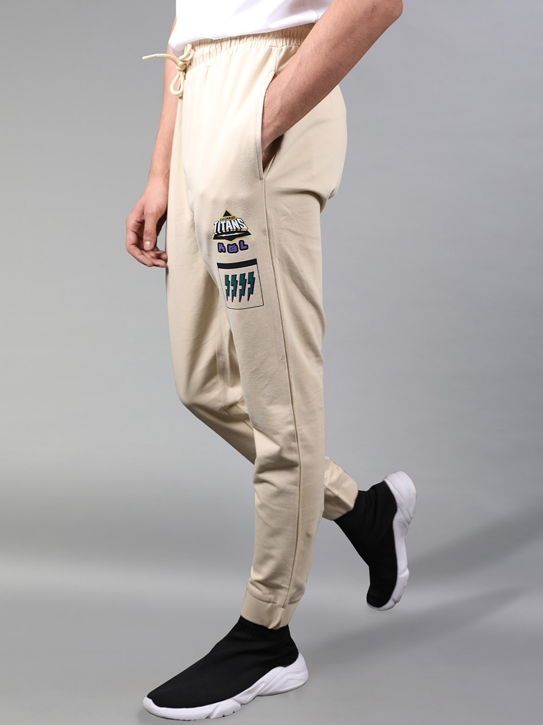 

Shop The Arena Men GT X KGL: Lightening Strike Joggers, Beige