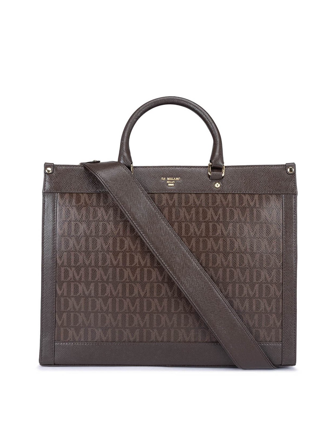 

Da Milano Textured Leather Structured Handheld Bag, Brown