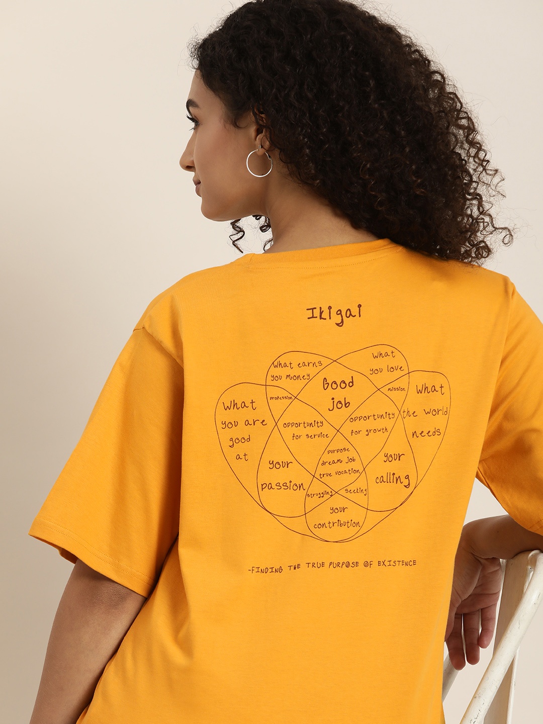 

DILLINGER Pure Cotton Printed Oversized T-shirt, Mustard