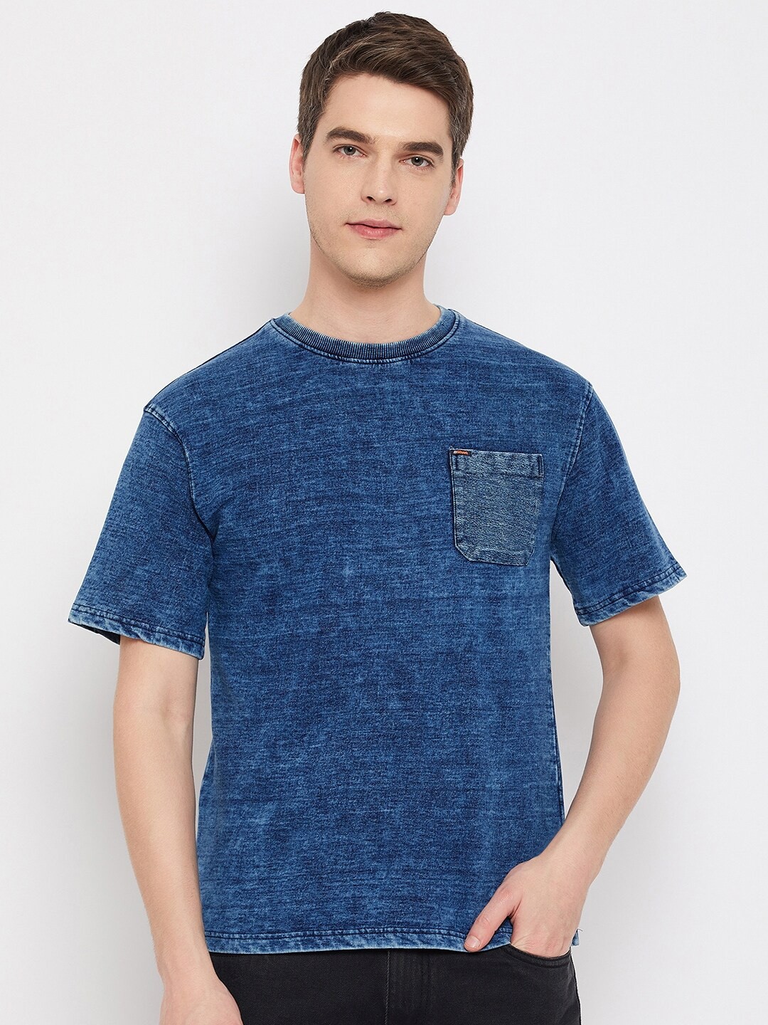 

Club York Round Neck Short Sleeves Cotton T-shirt, Blue