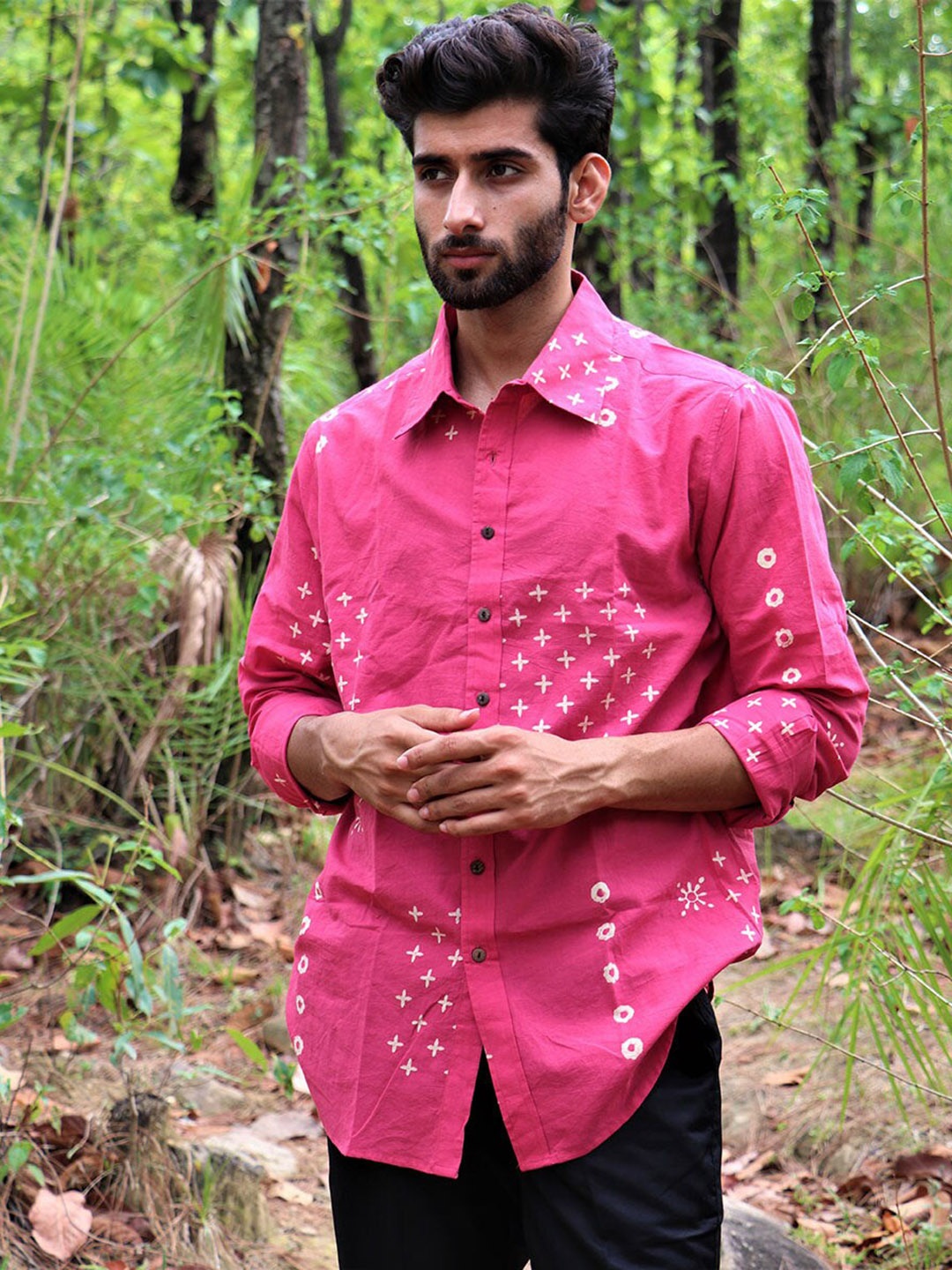 

Chidiyaa Standard Floral Printed Cotton Casual Shirt, Pink