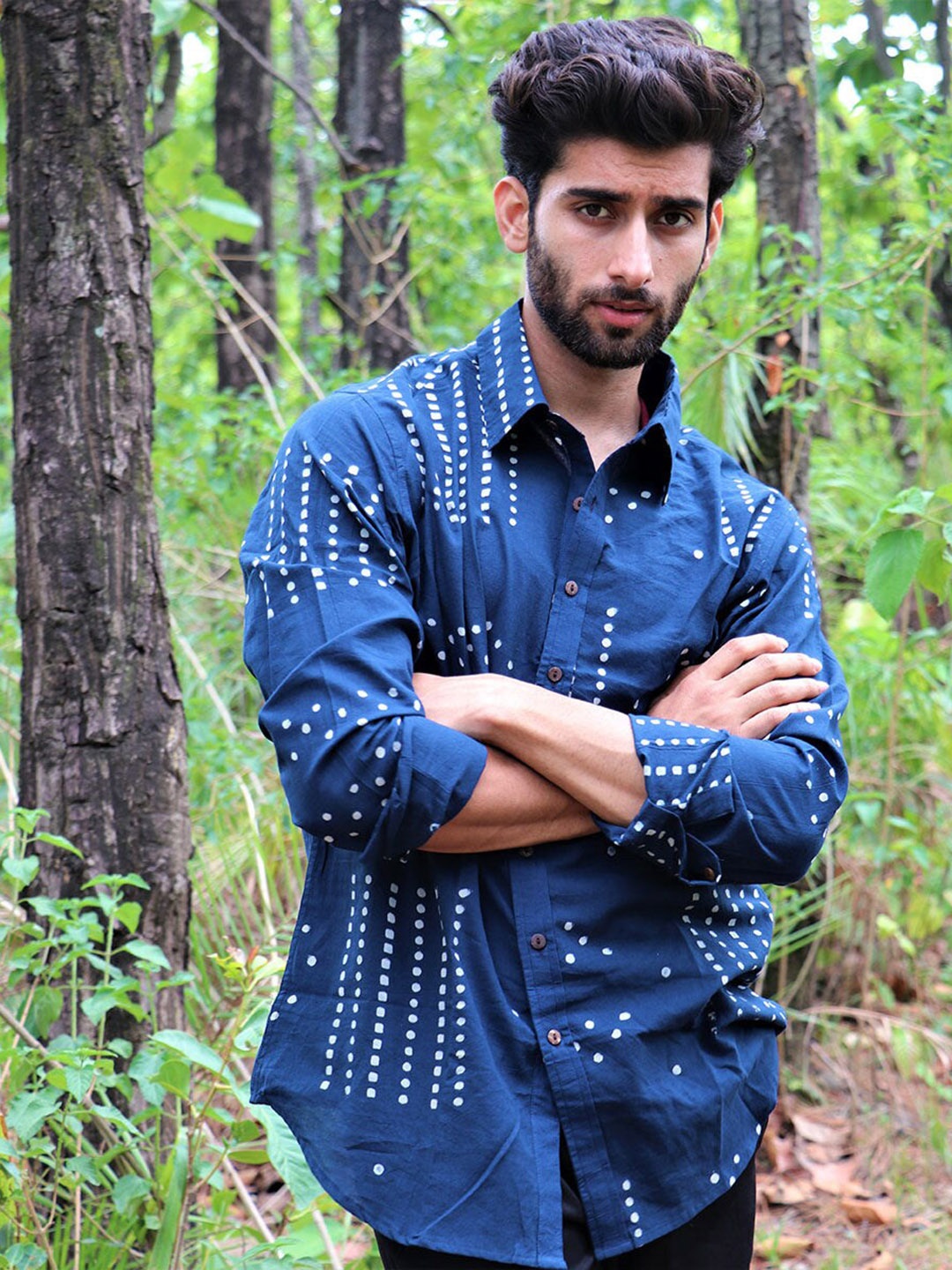 

Chidiyaa Geometric Printed Cotton Casual Shirt, Blue