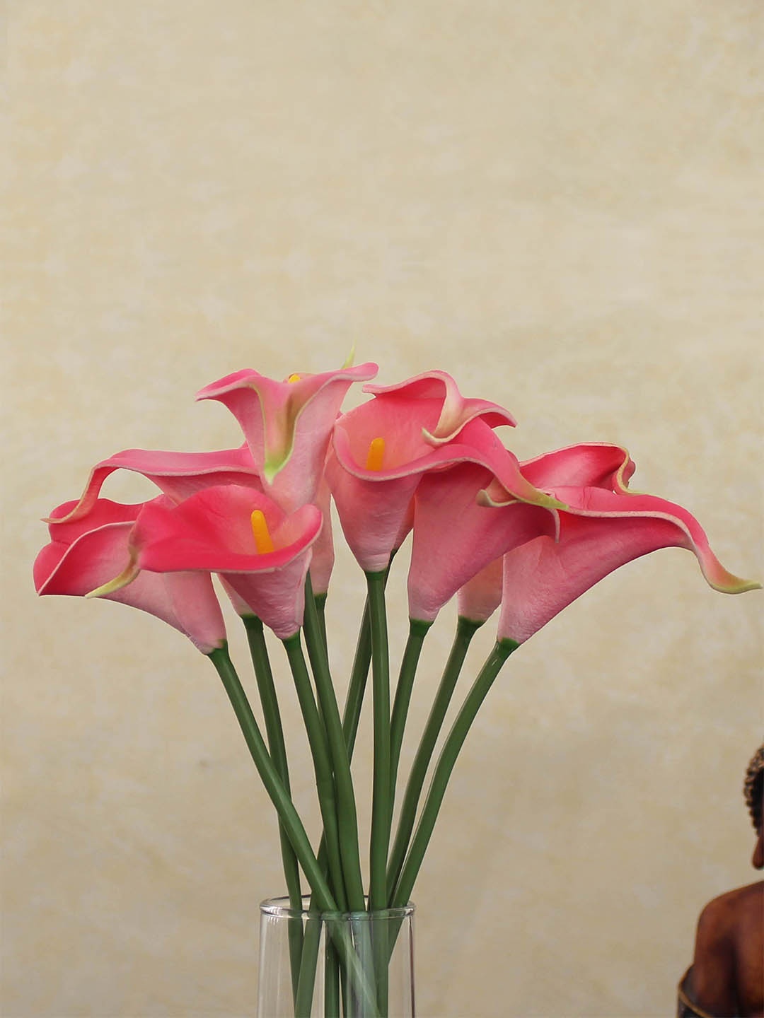 

TIED RIBBONS Pink & Green 10 Pieces Artificial Calla Lily Flowers