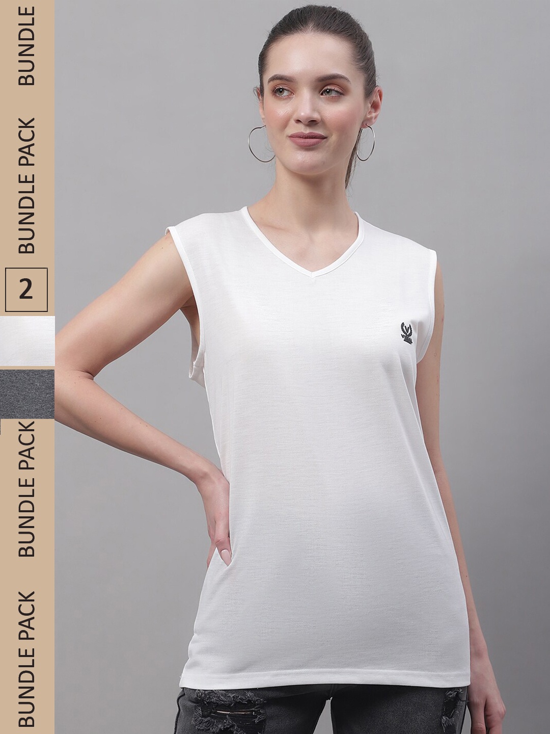 

MACK JONNEY Pack Of 2 V-Neck Gym T-shirt, White