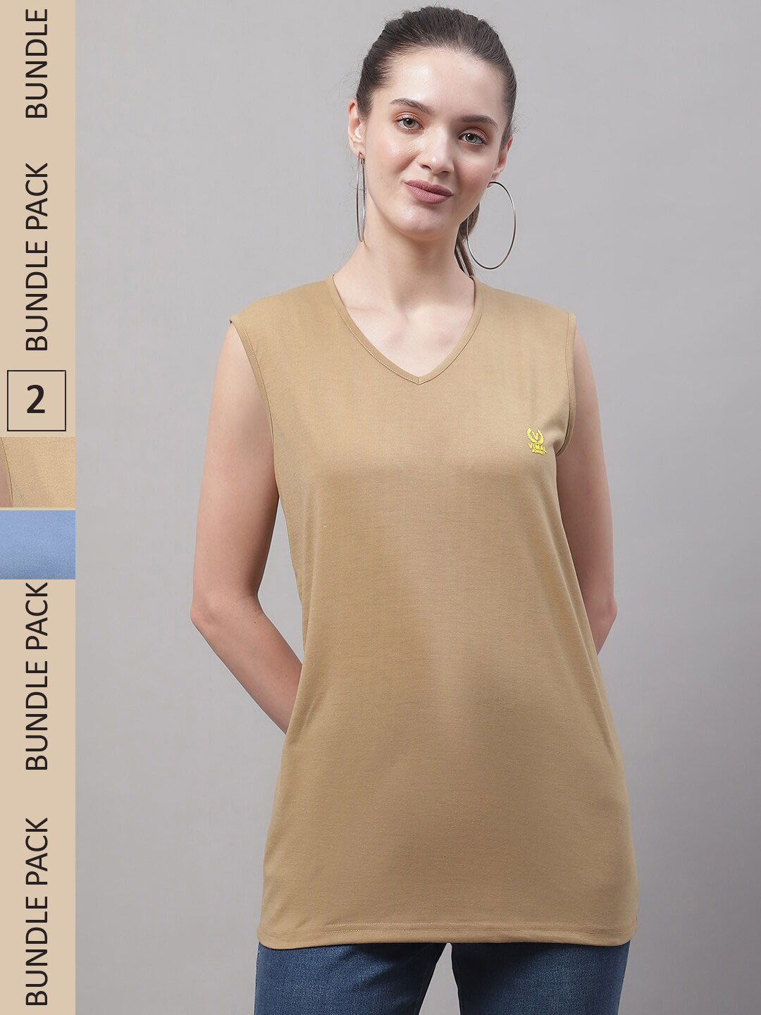 

MACK JONNEY Pack Of 2 V-Neck Gym T-shirt, Beige