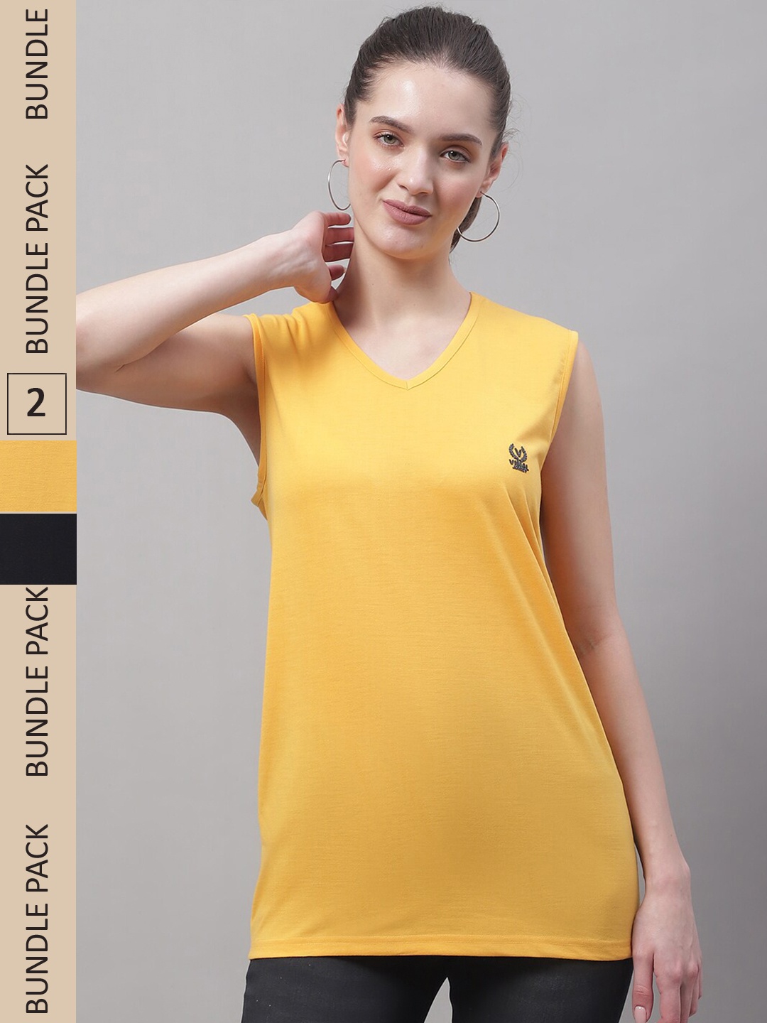 

MACK JONNEY Pack Of 2 V-Neck Dri-FIT T-shirt, Yellow