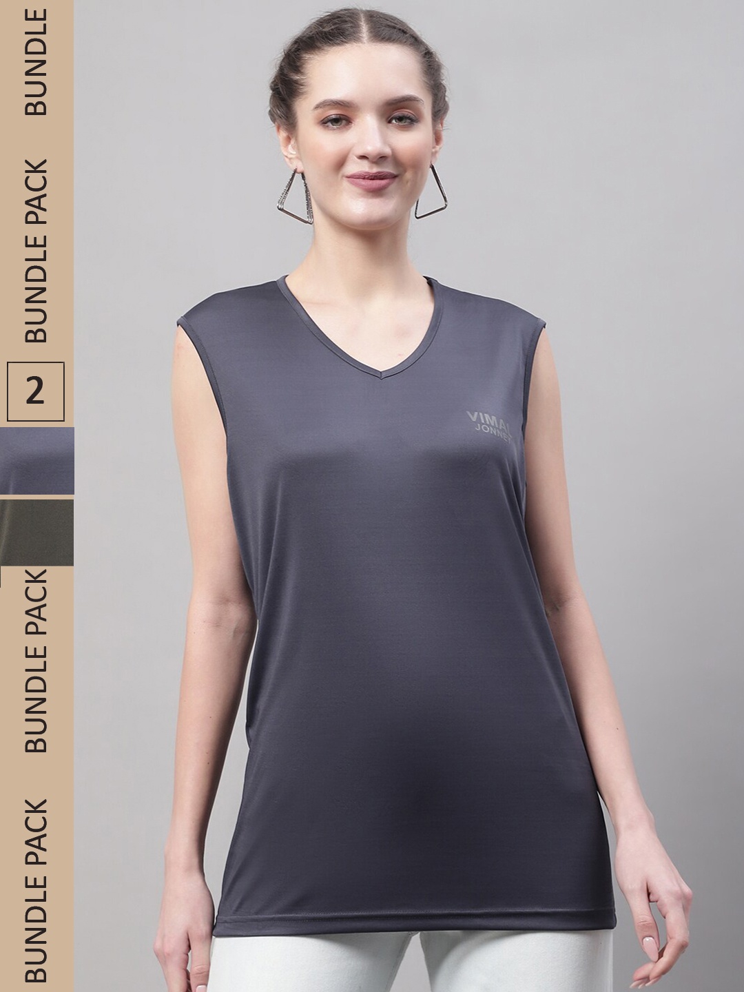 

MACK JONNEY JONNEY Pack Of 2 V-Neck Dri-FIT T-shirt, Grey