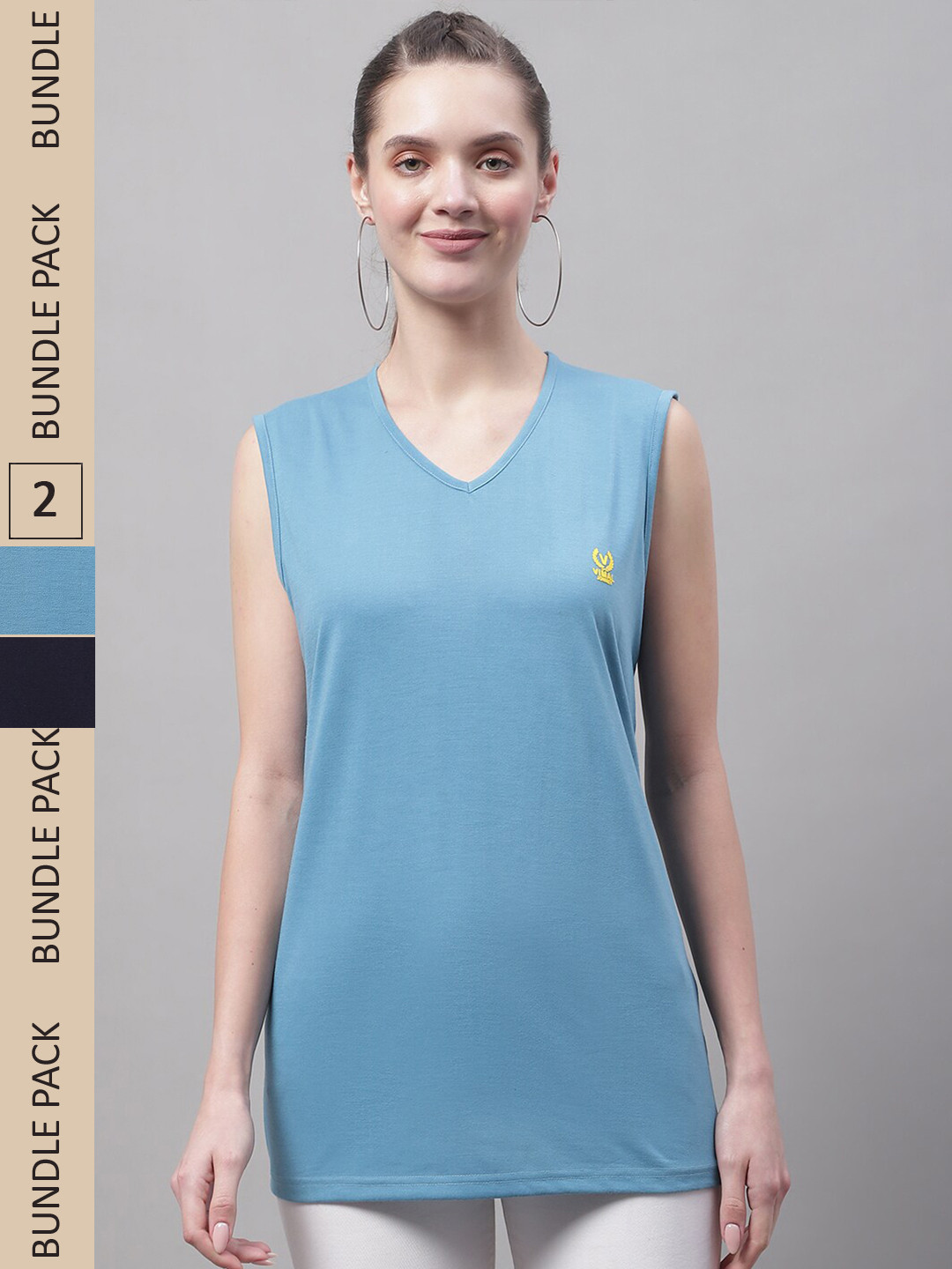 

MACK JONNEY Pack Of 2 V-Neck Gym T-shirt, Blue