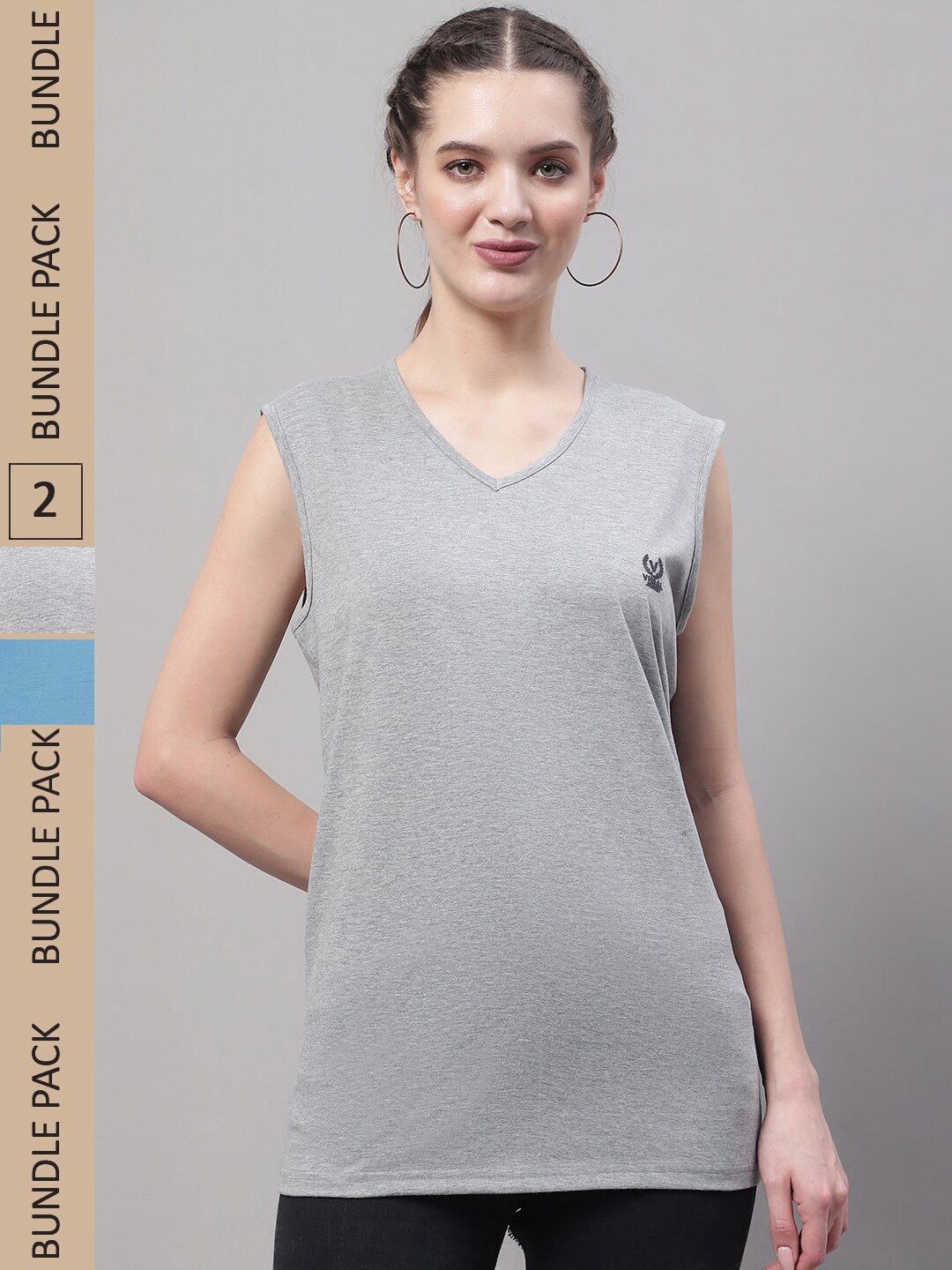 

MACK JONNEY Pack Of 2 V-Neck Gym T-shirt, Grey