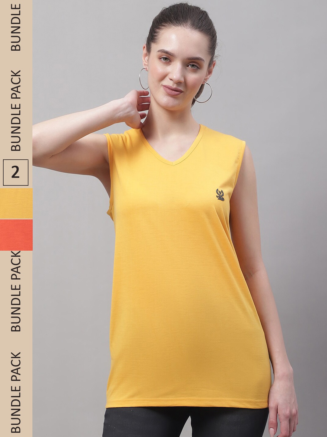 

MACK JONNEY Pack Of 2 V-Neck Gym T-shirt, Yellow