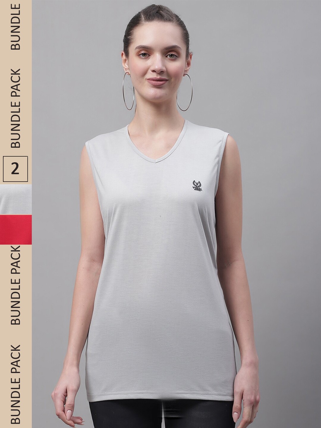 

MACK JONNEY Pack Of 2 V-Neck Gym T-shirt, Grey