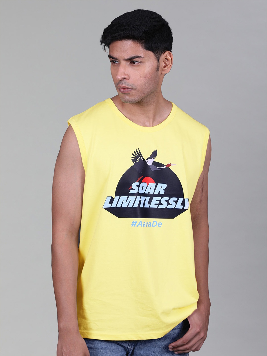 

Shop The Arena Men GT X KGL: Soar Limitlessly Printed T-shirt, Yellow