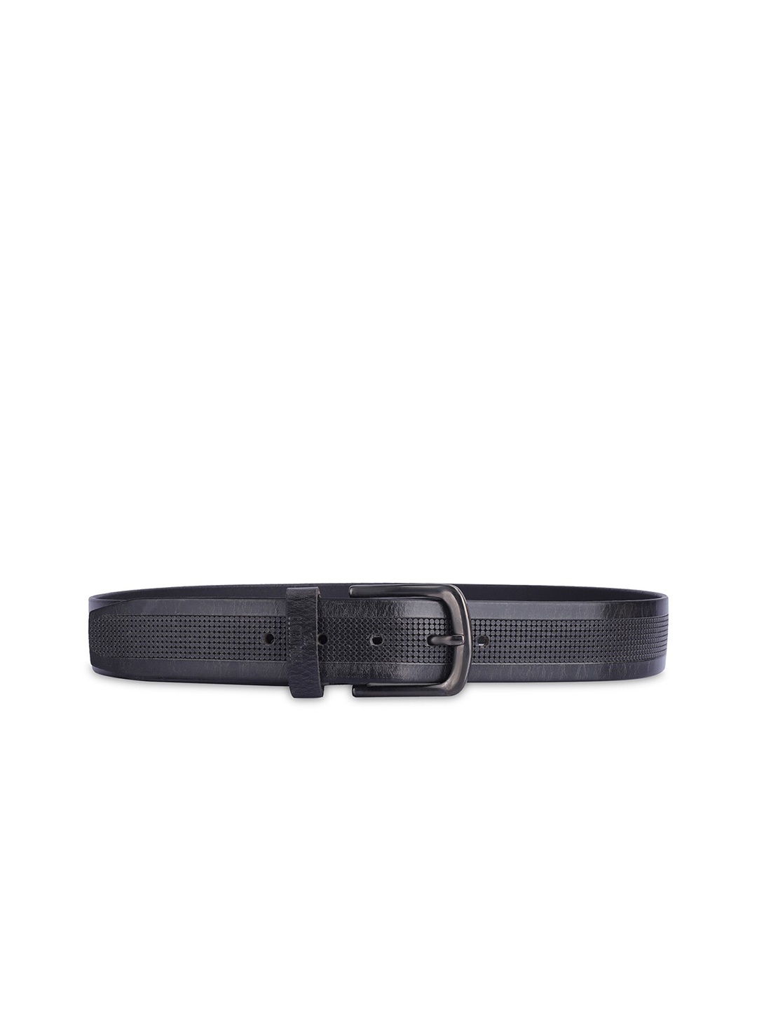 

THE CLOWNFISH Men Textured Leather Belt, Black