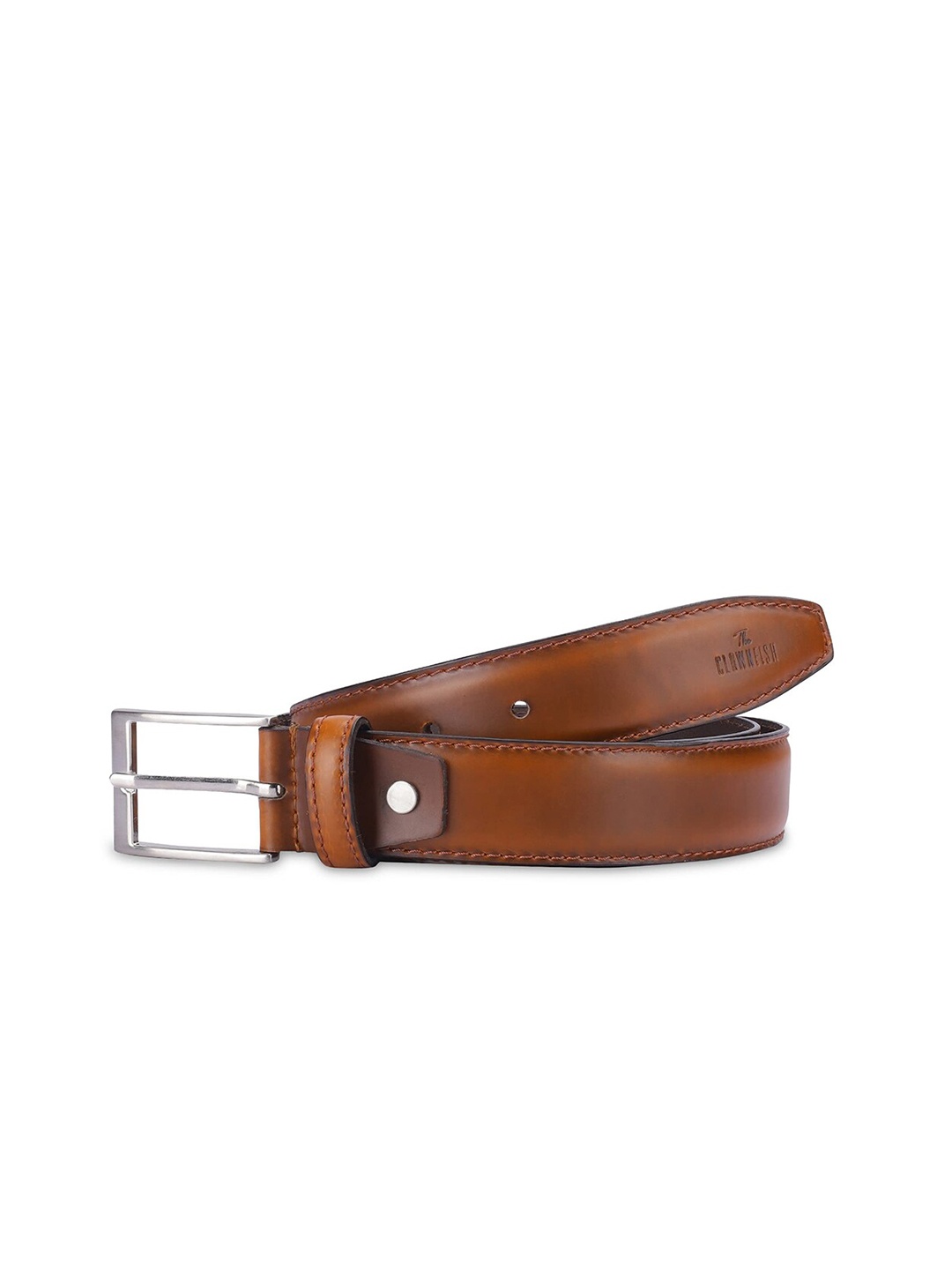 

THE CLOWNFISH Men Tang Closure Leather Belt, Tan