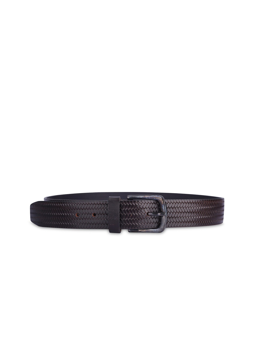 

THE CLOWNFISH Men Textured Leather Formal Belt, Coffee brown