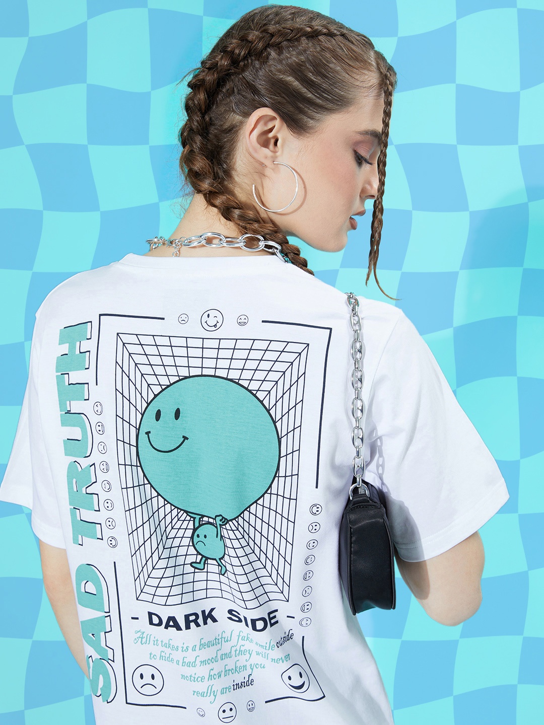 

Difference of Opinion Pure Cotton Printed Oversized T-shirt, White