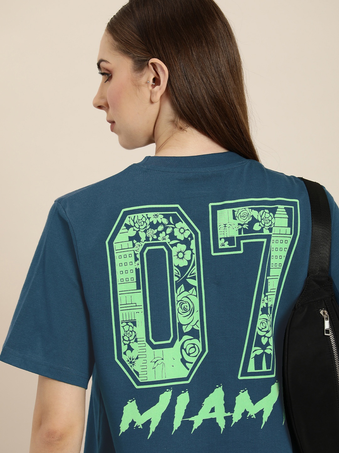 

Difference of Opinion Pure Cotton Printed Oversized T-shirt, Blue