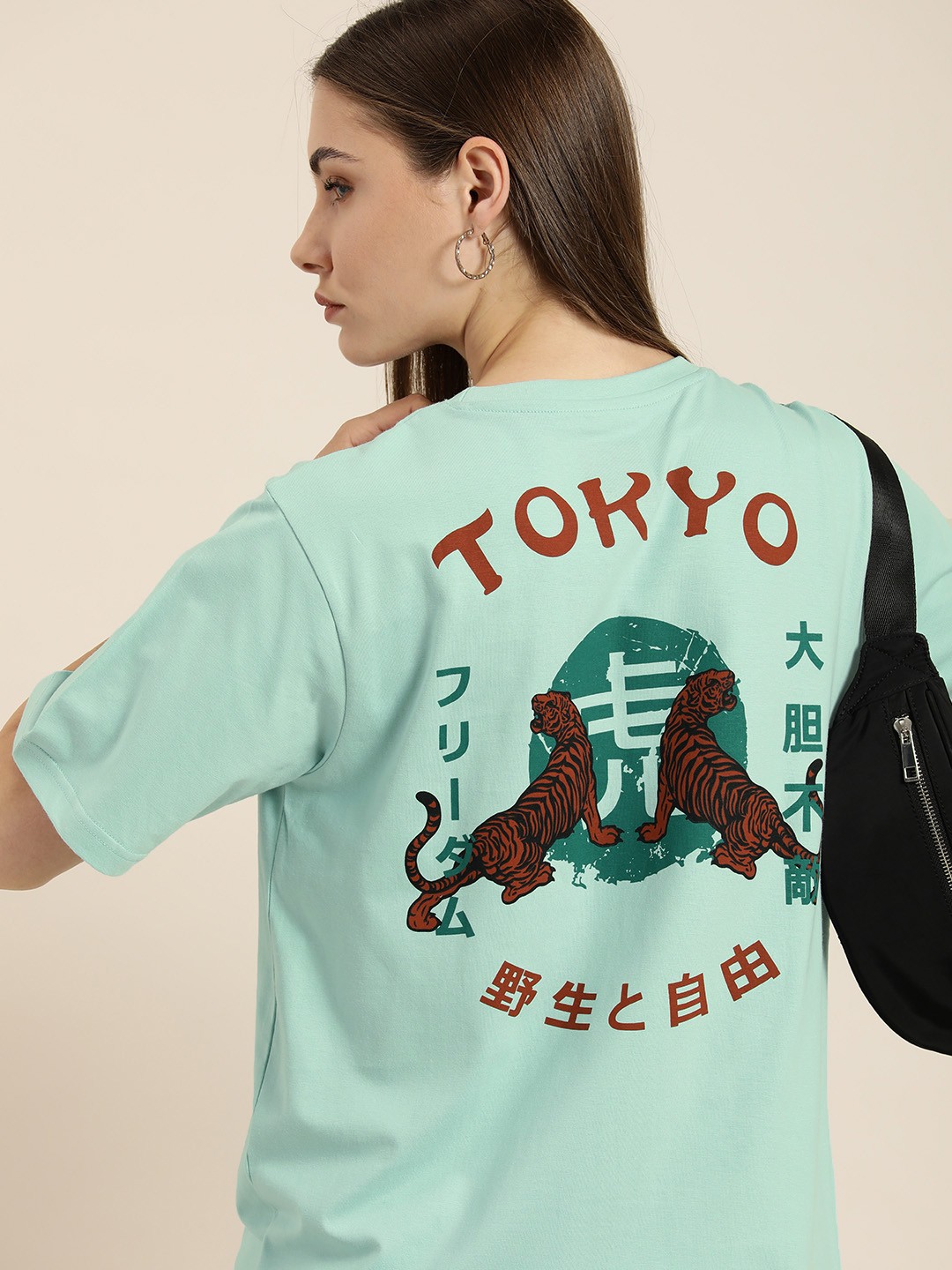 

Difference of Opinion Pure Cotton Printed Oversized T-shirt, Turquoise blue