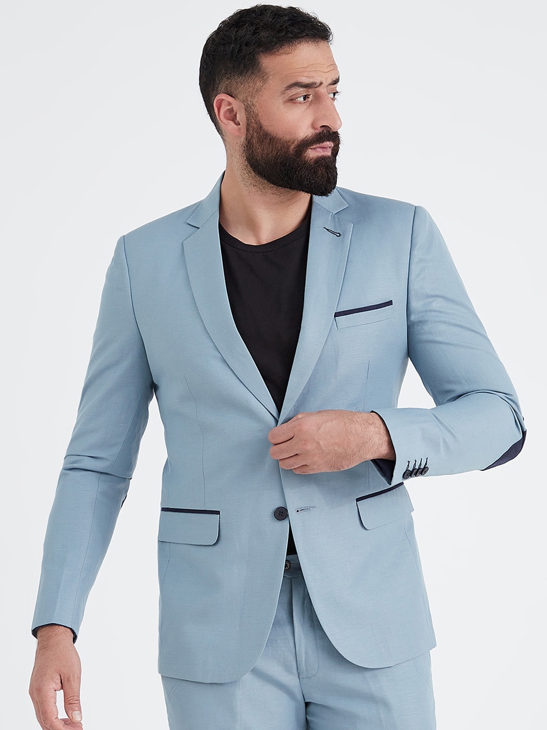 

MR BUTTON Slim-Fit Single Breasted Blazers, Blue