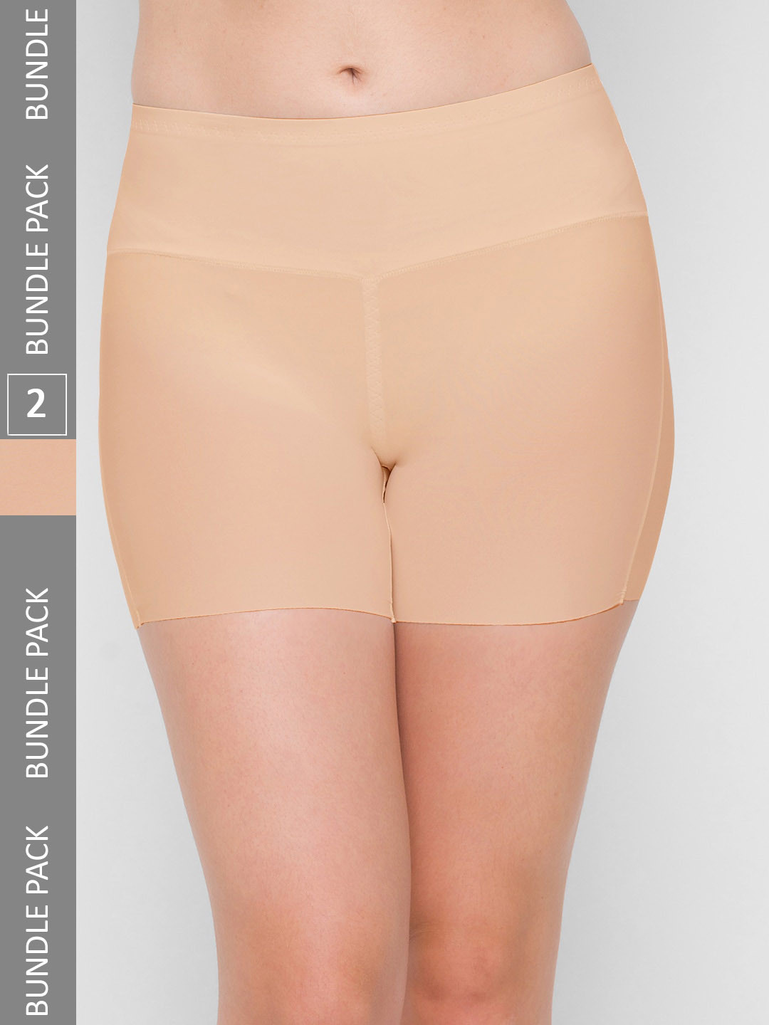 

NOIRA Women Pack Of 2 Seamless Boy Shorts Briefs, Beige