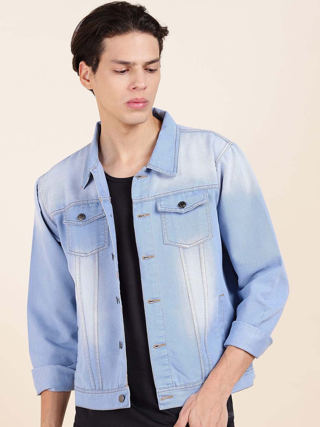 

MONTREZ Washed Denim Jacket, Blue