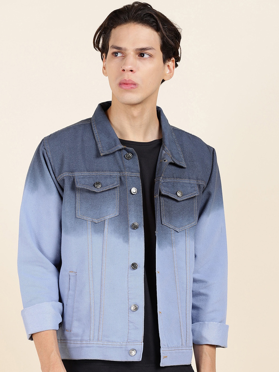 

MONTREZ Washed Denim Jacket, Blue