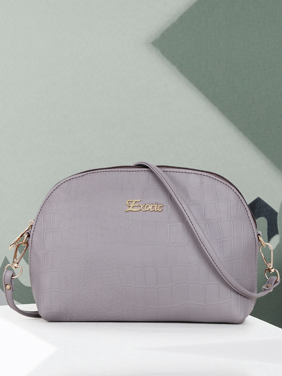 

Exotic PU Structured Sling Bag, Purple