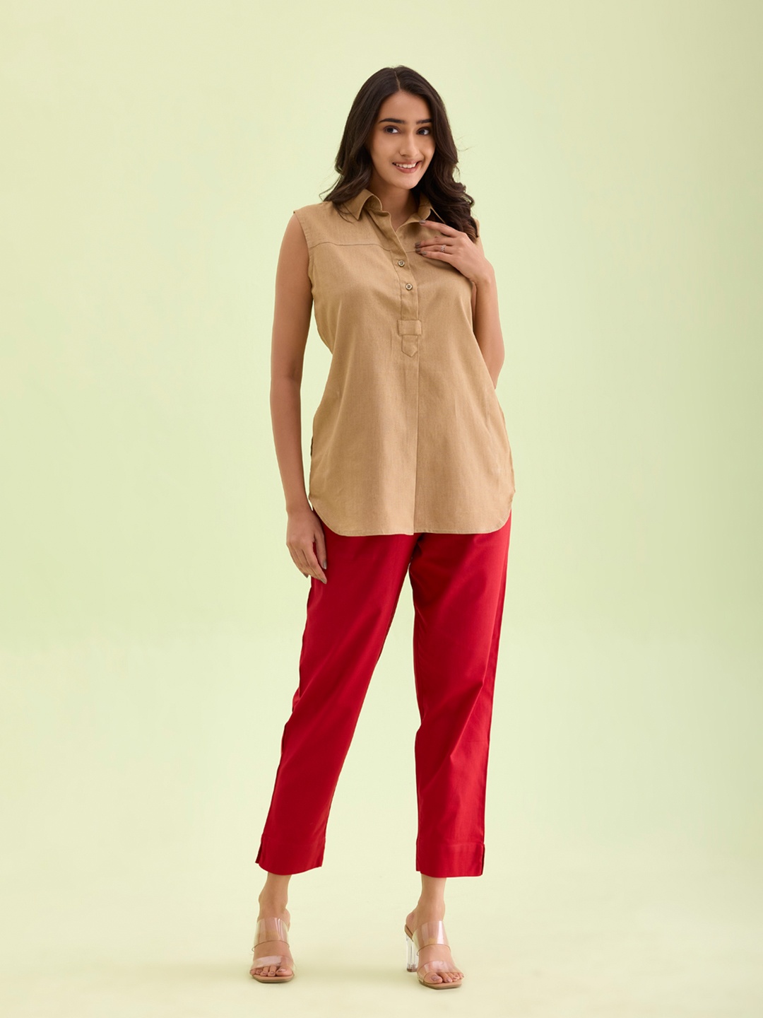 

Go Colors Women Relaxed Trousers, Red