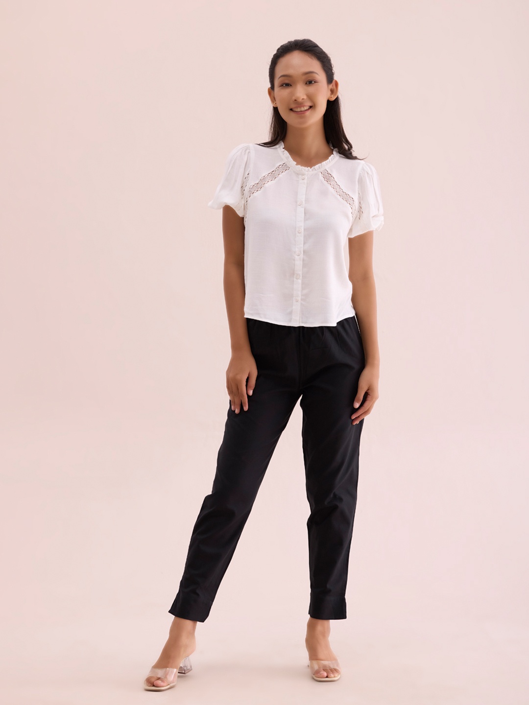 

Go Colors Women Relaxed Trousers, Black