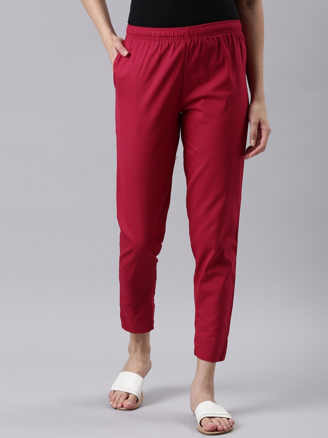 

Go Colors Women Relaxed Cotton Trousers, Fuchsia