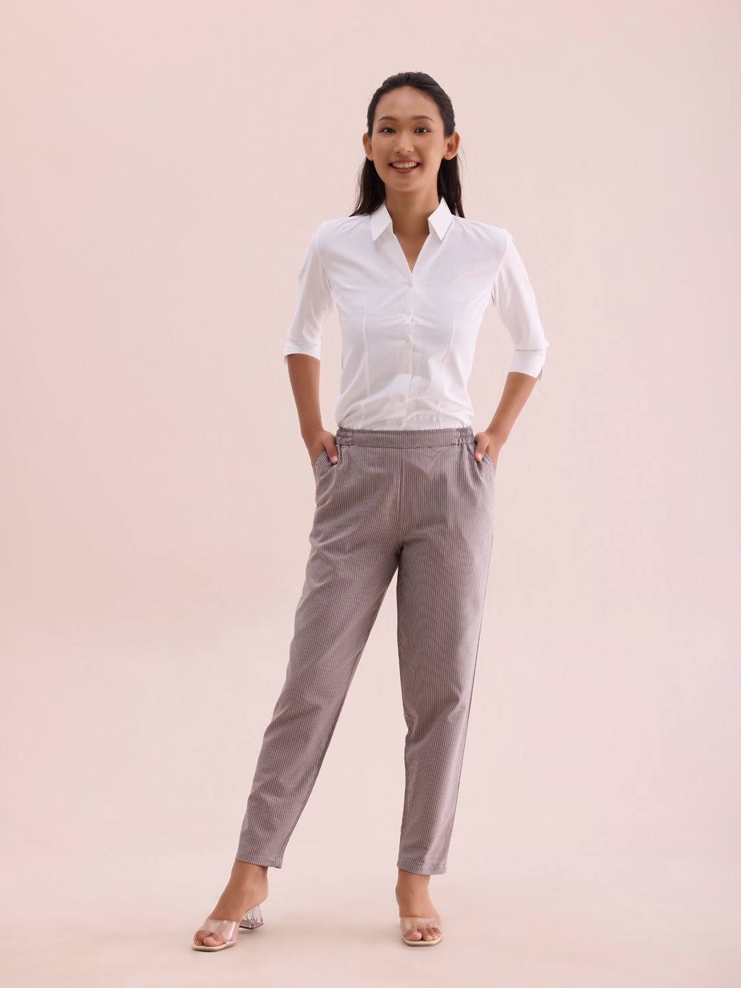 

Go Colors Women Comfort Straight Fit Trousers, Grey