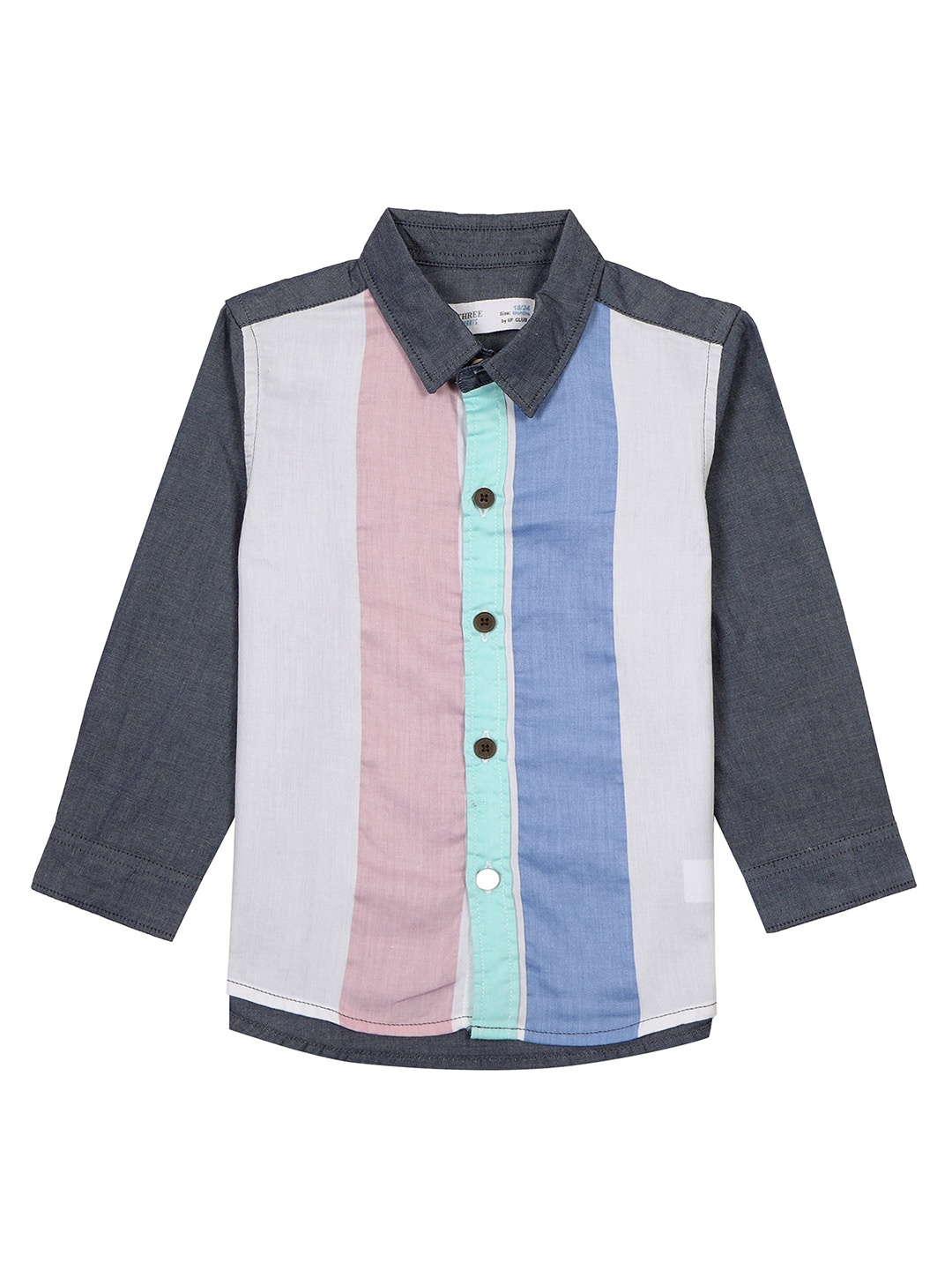 

ZERO THREE Boys Comfort Fit Striped Opaque Formal Pure Cotton Shirt, Multi