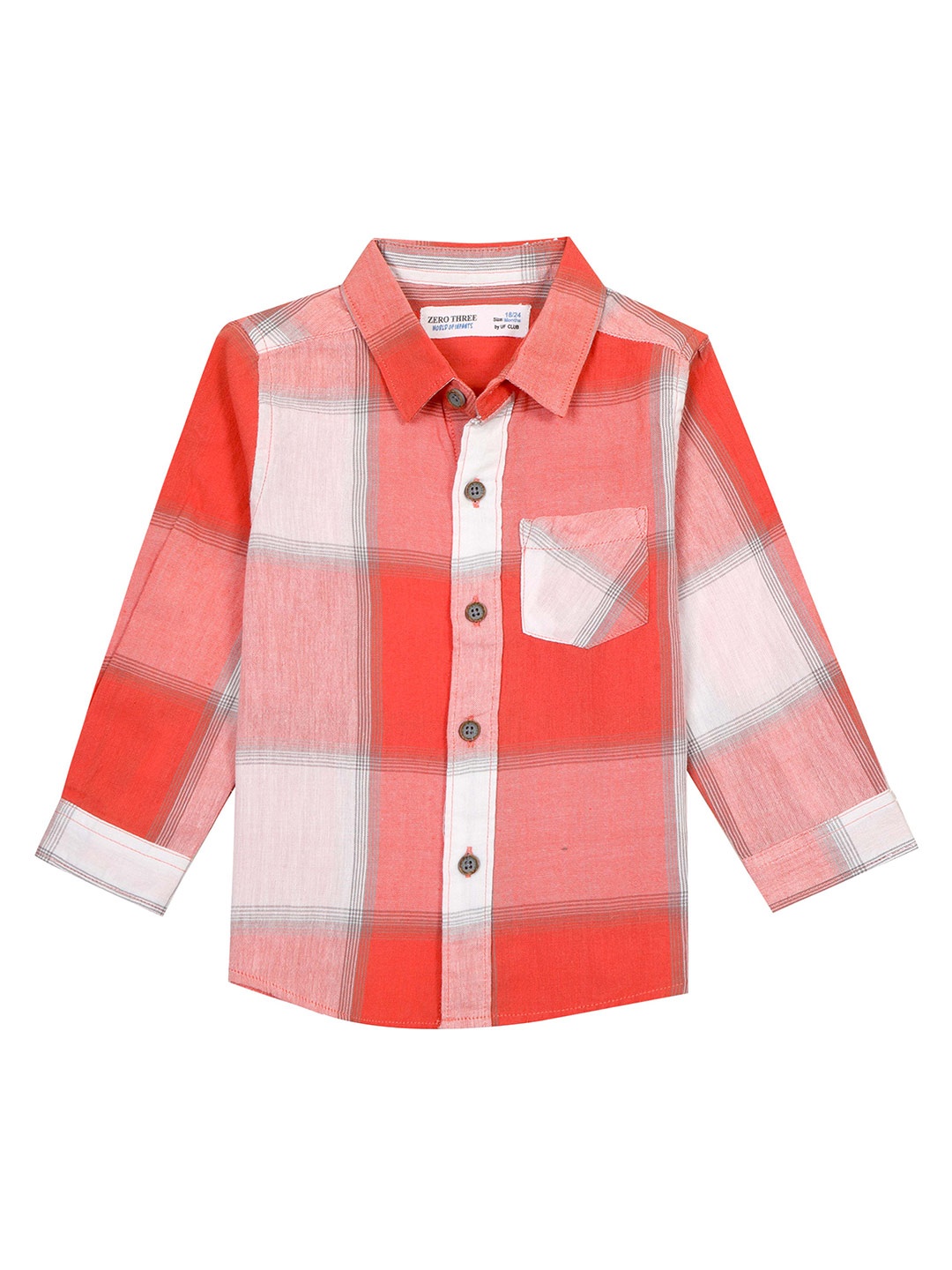

ZERO THREE Boys Comfort Checked Pure Cotton Formal Shirt, White