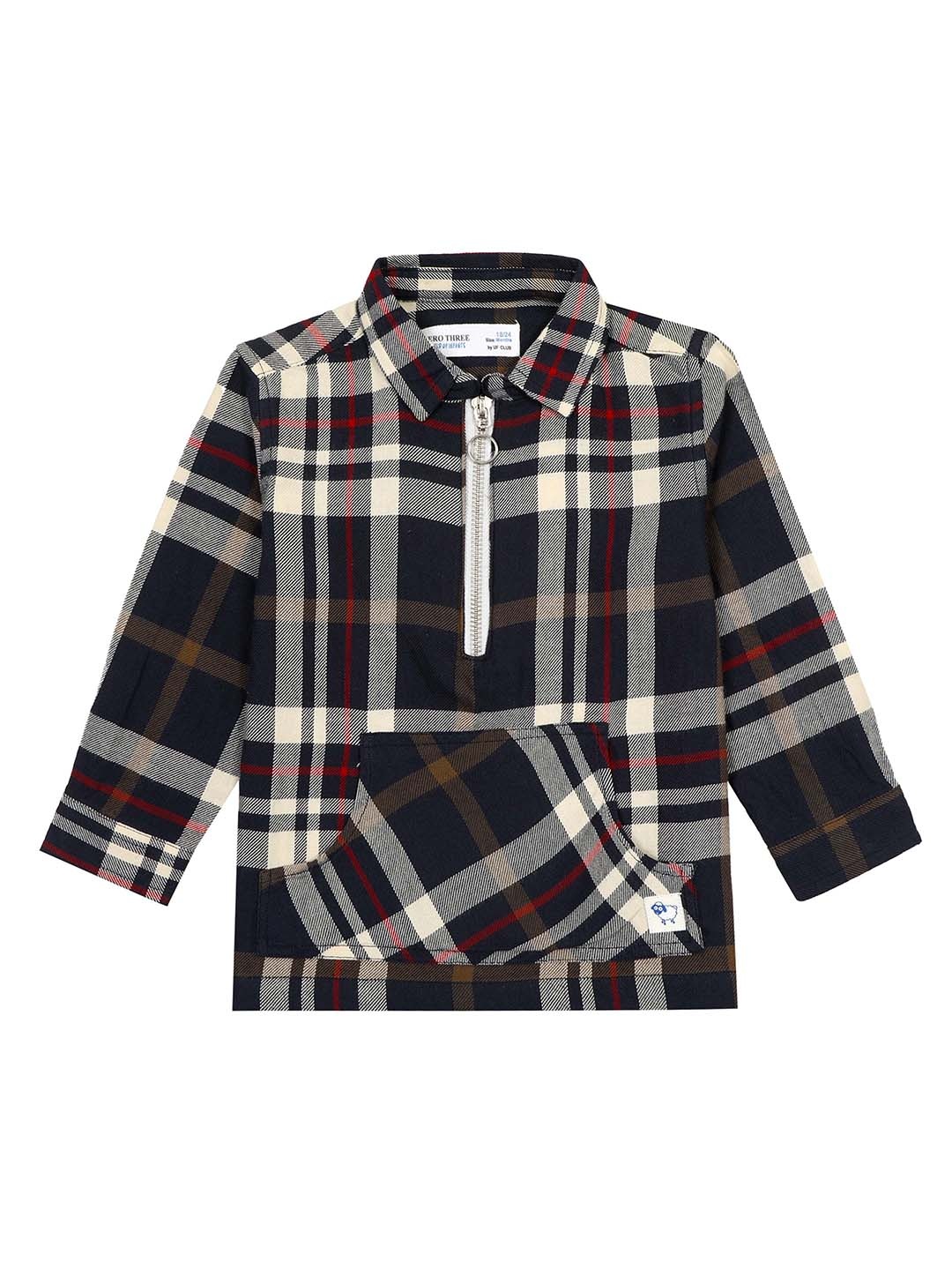 

ZERO THREE Infant Boys Comfort Checked Pure Cotton Casual Shirt, Multi