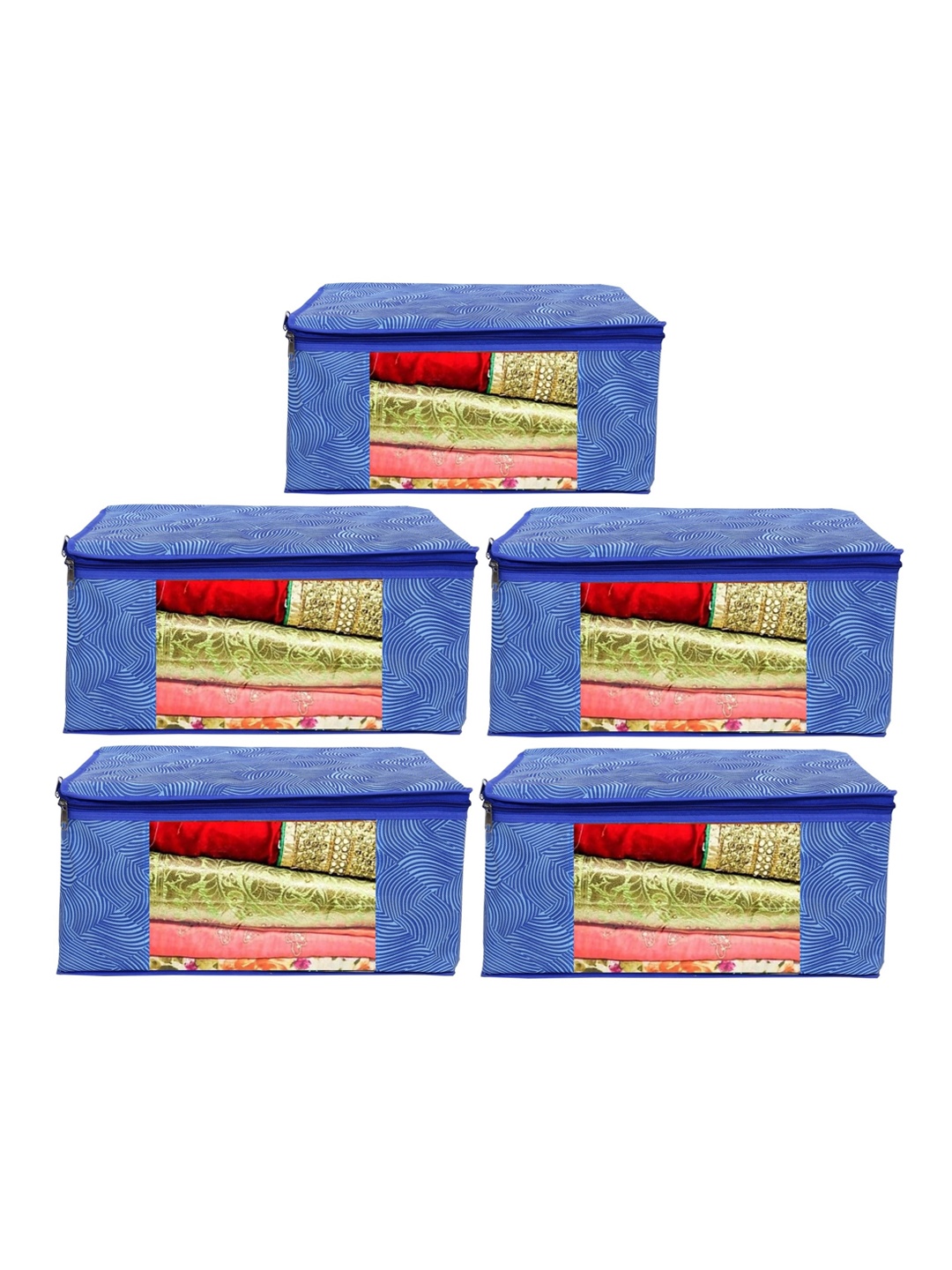 

Home Fresh Blue 5-Pieces Lehriya Printed Multi-Utility Organisers