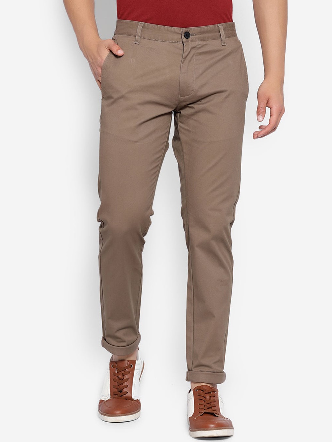 

JUMP USA Men Travel Features Relaxed Chinos Trousers, Brown
