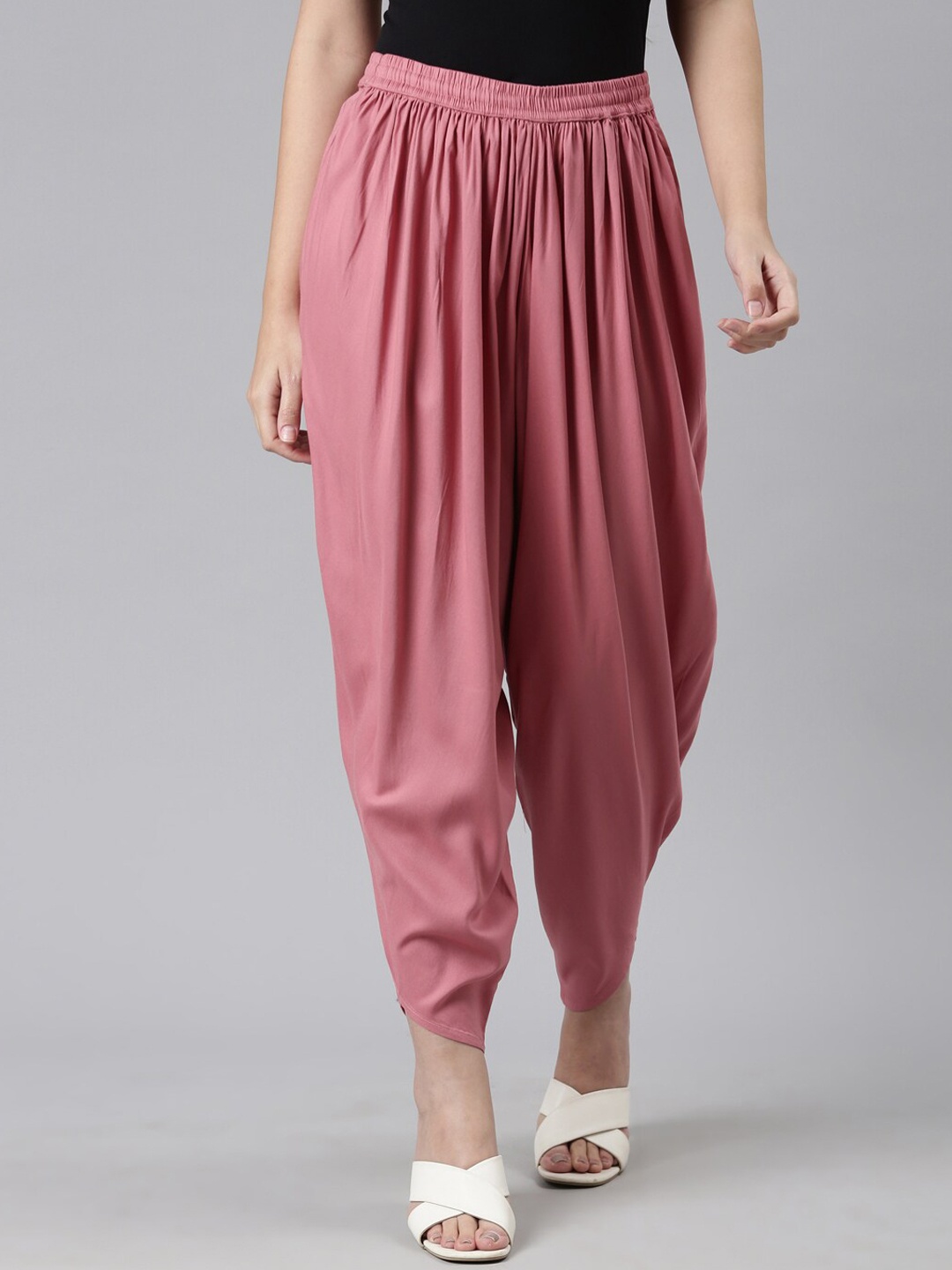 

Go Colors Women Mid-Rise Dhoti Pants, Pink