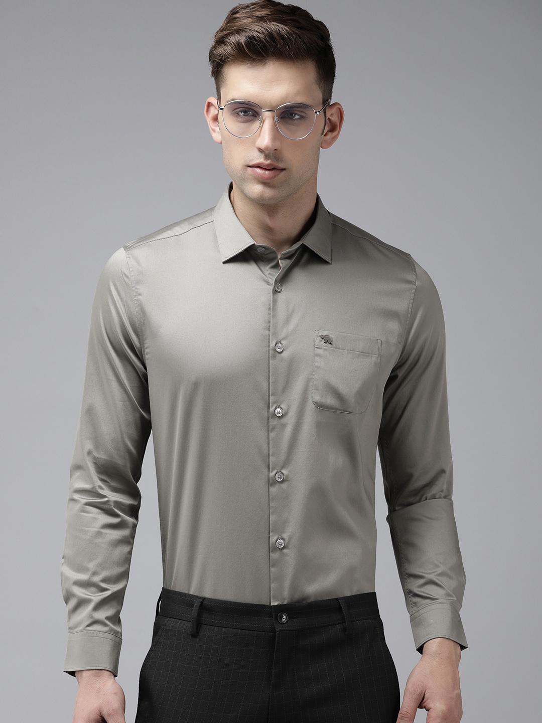 

THE BEAR HOUSE Ardor Edition Slim Fit Opaque Formal Shirt, Grey