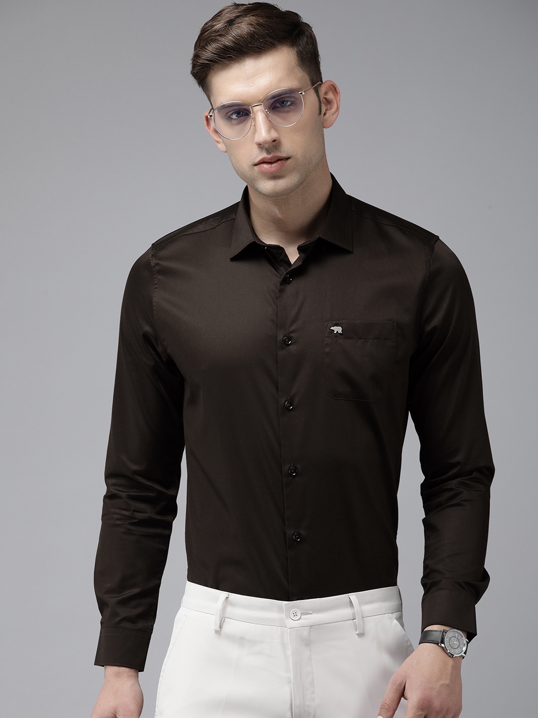

THE BEAR HOUSE Ardor Edition Slim Fit Opaque Formal Shirt, Brown