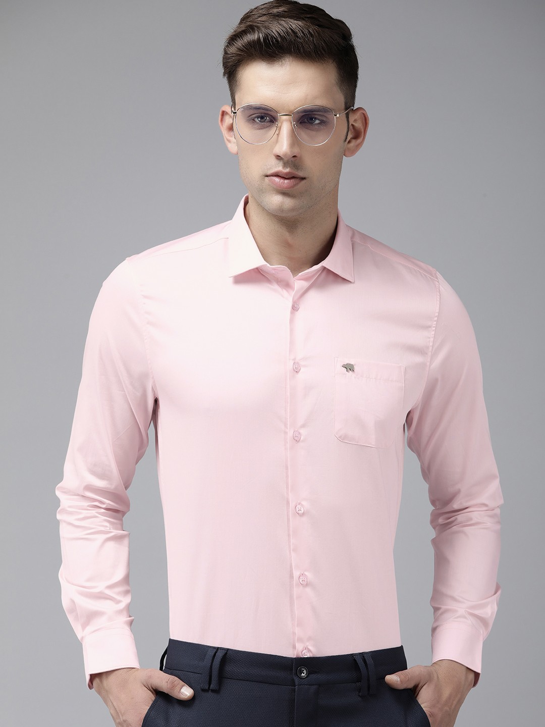 

THE BEAR HOUSE Ardor Edition Slim Fit Opaque Formal Shirt, Pink