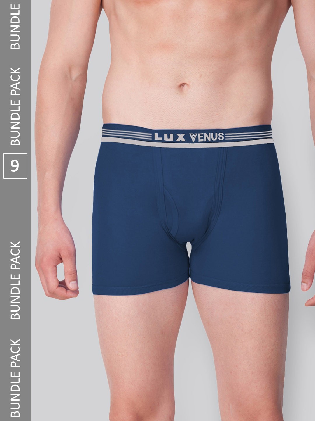 

LUX VENUS Pack Of 9 Mid-Rise Assorted Pure Cotton Trunks VENUS_FCD_DRW_AST_75