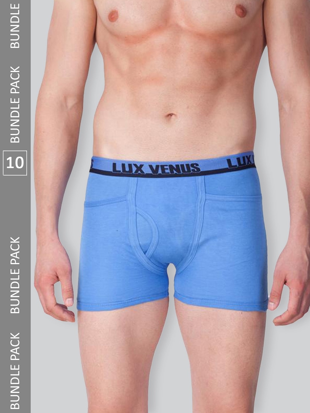 

LUX VENUS Men Pack Of 10 Assorted Pure Cotton Trunks