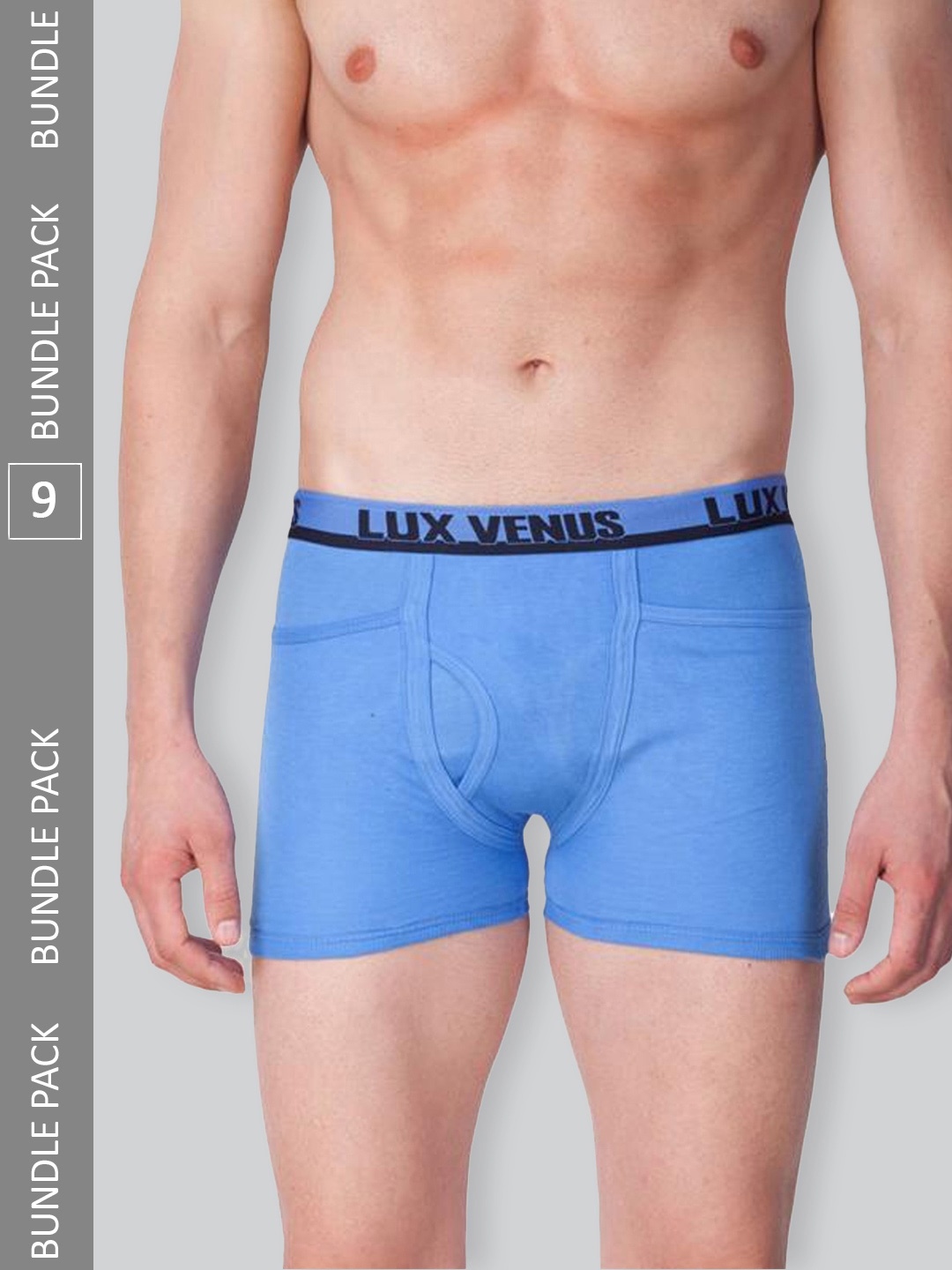 

LUX VENUS Men Pack Of 9 Assorted Pure Cotton Trunks