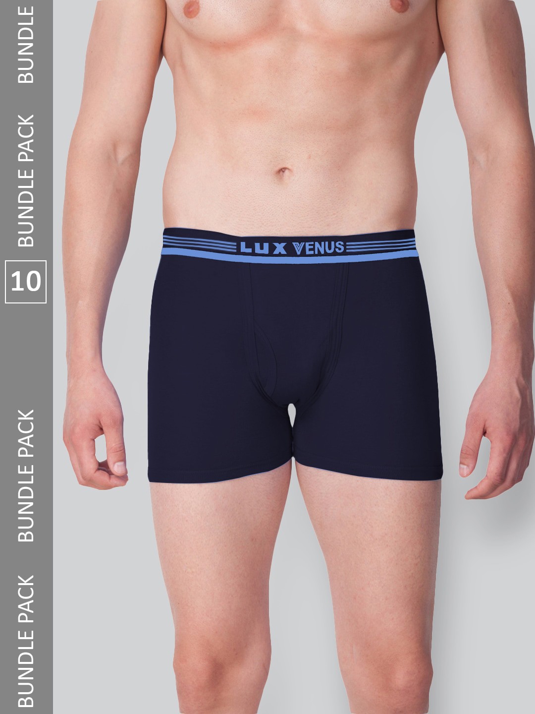

LUX VENUS Men Pack Of 10 Assorted Pure Cotton Trunks