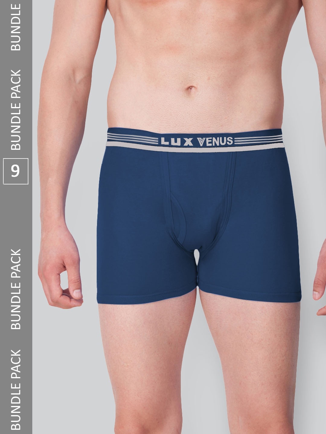 

LUX VENUS Men Pack Of 9 Assorted Pure Cotton Trunks VENUS_FCD_DRW_AST_100_9PC