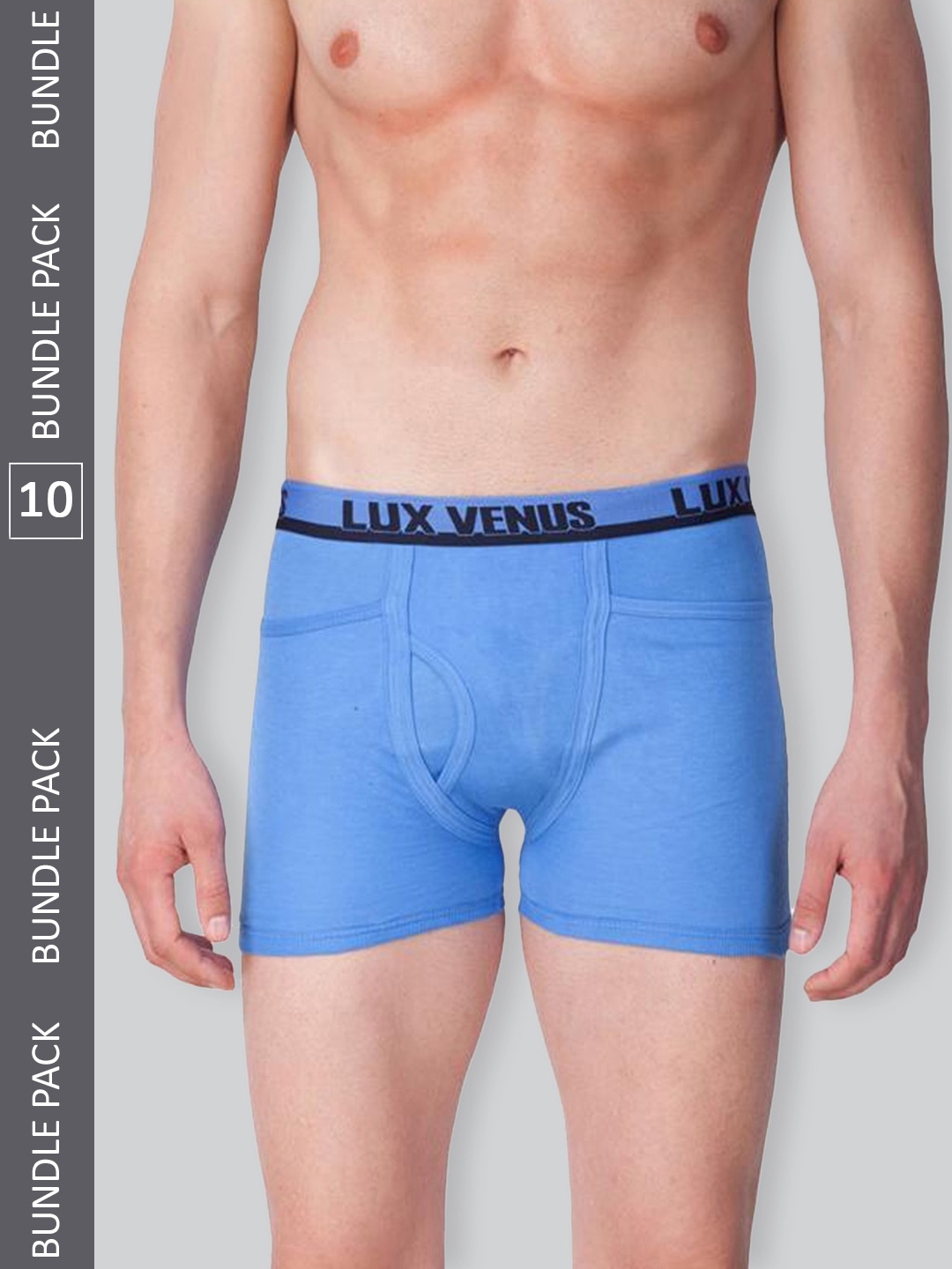 

LUX VENUS Men Pack Of 10 Assorted Pure Cotton Trunks