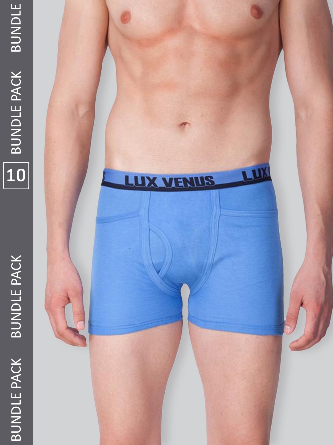 

LUX VENUS Men Pack Of 10 Assorted Pure Cotton Trunks