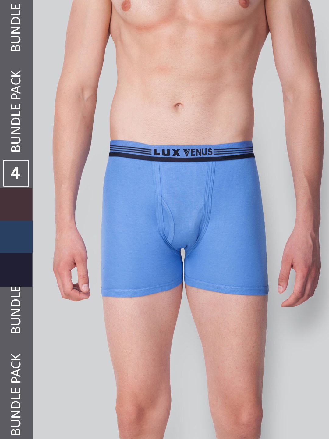 

LUX VENUS Pack Of 3 Assorted Pure Cotton Trunks VAN Number VENUS_FCD_DRW_AST_90_3PC