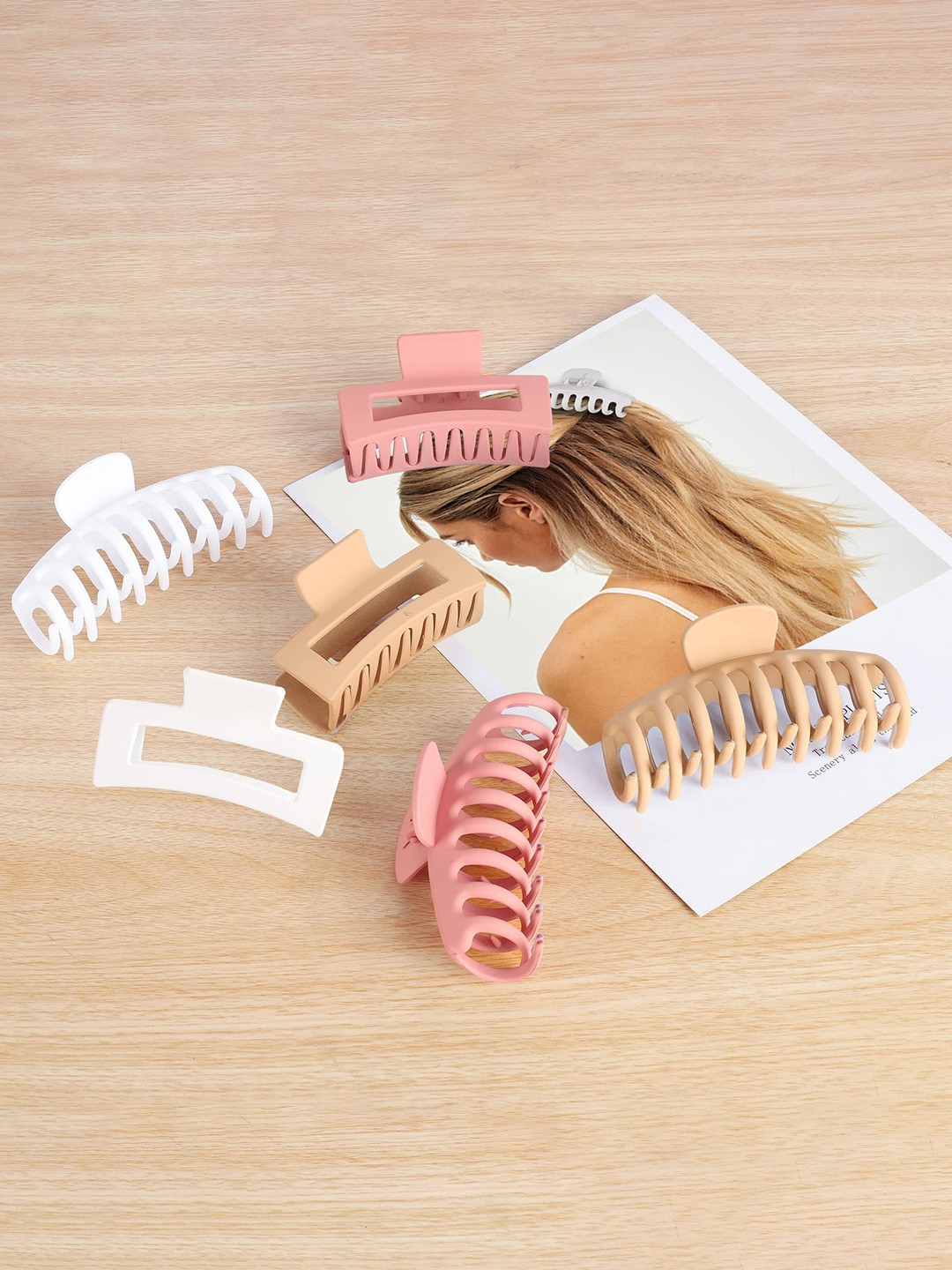 

Krelin Women Set of 6 Claw Clip, White
