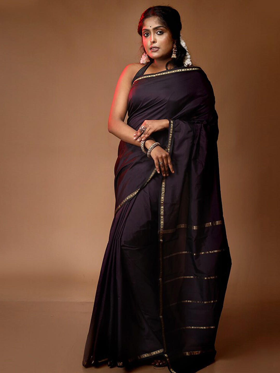 

AllSilks Woven Design Border Zari Kanjeevaram Saree, Purple